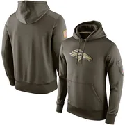 Men's Nike Denver Broncos Olive Salute to Service KO Performance Hoodie