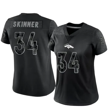 Women's Nike Denver Broncos JL Skinner Black Reflective Jersey - Limited