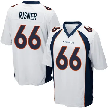 Denver Broncos Nike Road Game Jersey - White - Dalton Risner - Mens