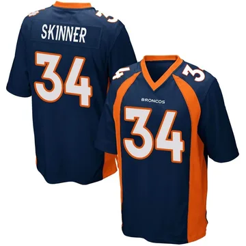 Youth Nike Denver Broncos JL Skinner Navy Blue Alternate Jersey - Game