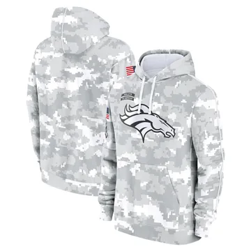 Youth Nike Denver Broncos White/Gray 2024 Salute To Service Pullover Hoodie